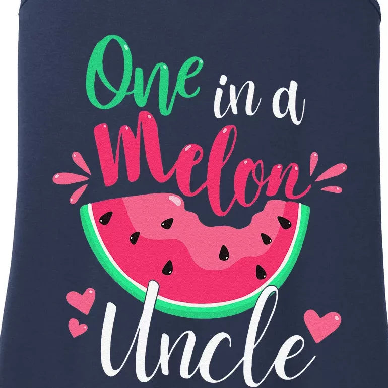 One In A Melon Uncle Birthday Party Matching Family Group Ladies Essential Tank