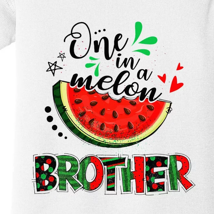 One In A Melon Brother Watermelon Family Matching Summer Baby Bodysuit