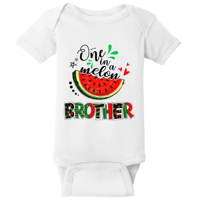 One In A Melon Brother Watermelon Family Matching Summer Baby Bodysuit