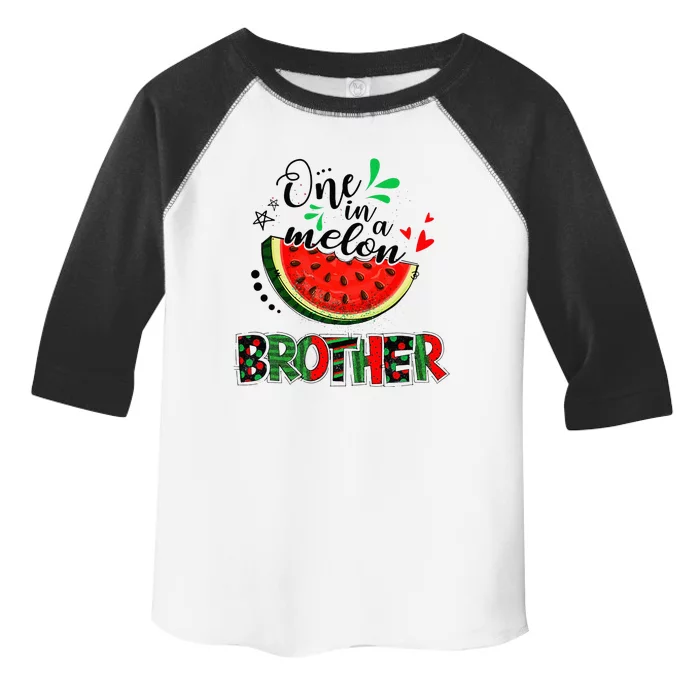 One In A Melon Brother Watermelon Family Matching Summer Toddler Fine Jersey T-Shirt