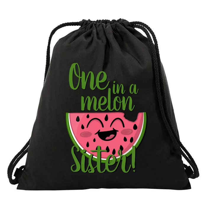 One In A Melon Sister Matching Family Watermelon Drawstring Bag