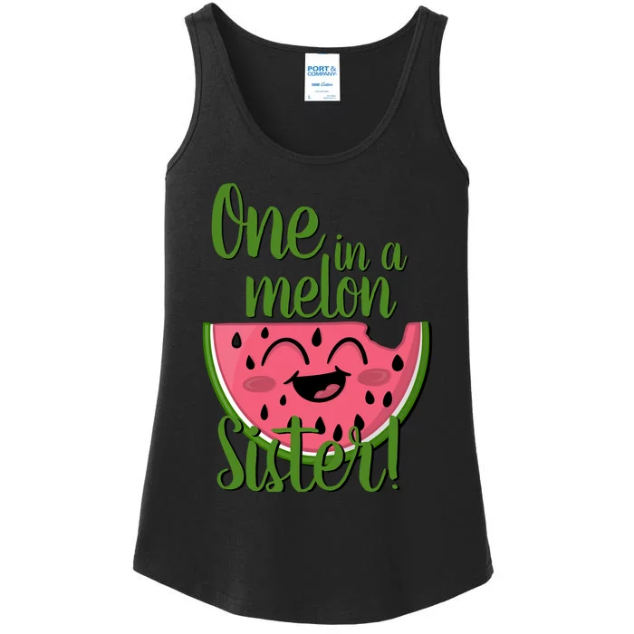 One In A Melon Sister Matching Family Watermelon Ladies Essential Tank