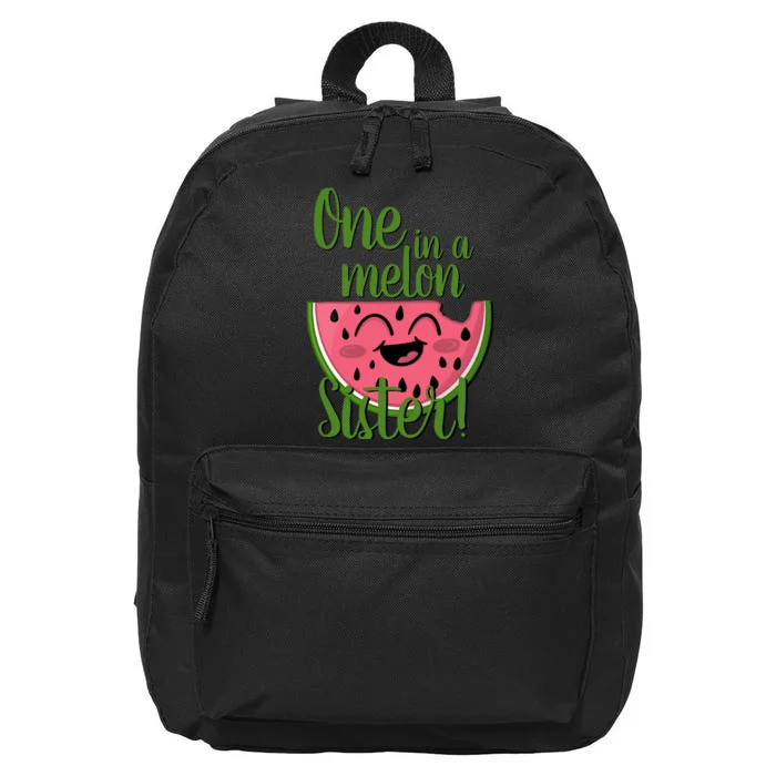 One In A Melon Sister Matching Family Watermelon 16 in Basic Backpack