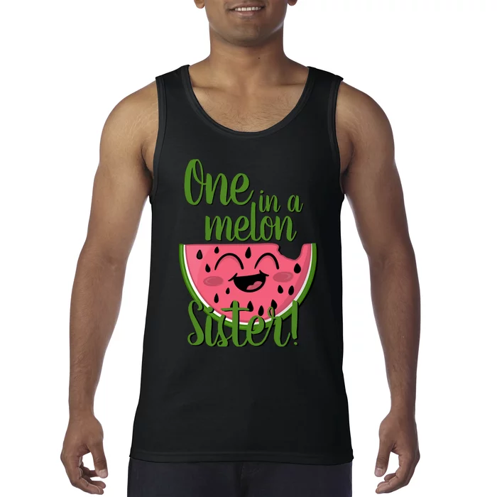 One In A Melon Sister Matching Family Watermelon Tank Top