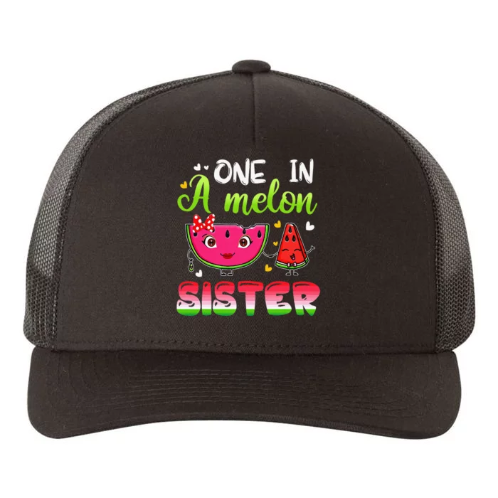 One In A Melon Sister Funny Watermelon Yupoong Adult 5-Panel Trucker Hat