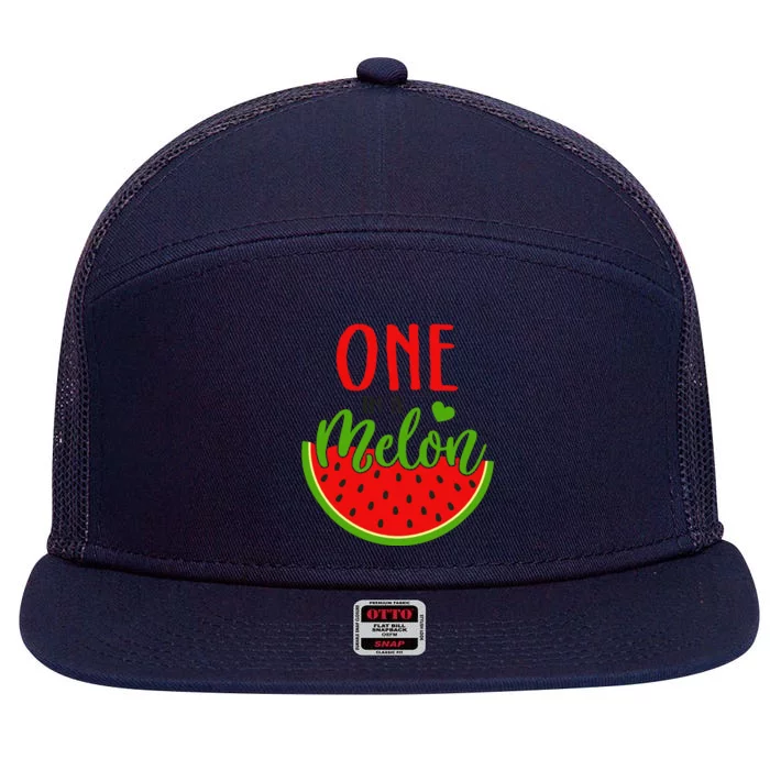 One In A Melon 7 Panel Mesh Trucker Snapback Hat