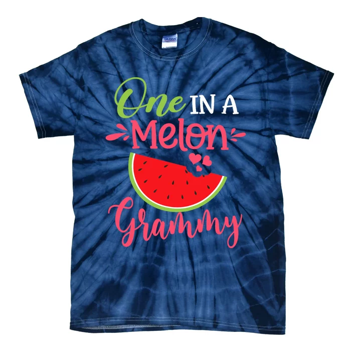 One In A Melon Grammy Watermelon Family Birthday Party Tie-Dye T-Shirt