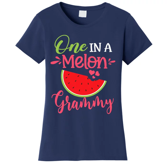 One In A Melon Grammy Watermelon Family Birthday Party Women's T-Shirt