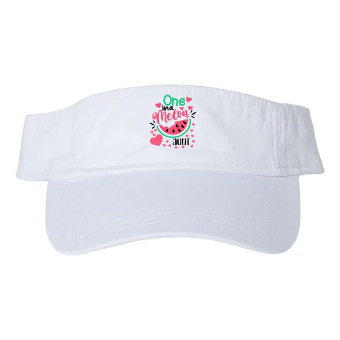 One In A Melon Aunt Funny Watermelon Birthday Matching Group Valucap Bio-Washed Visor