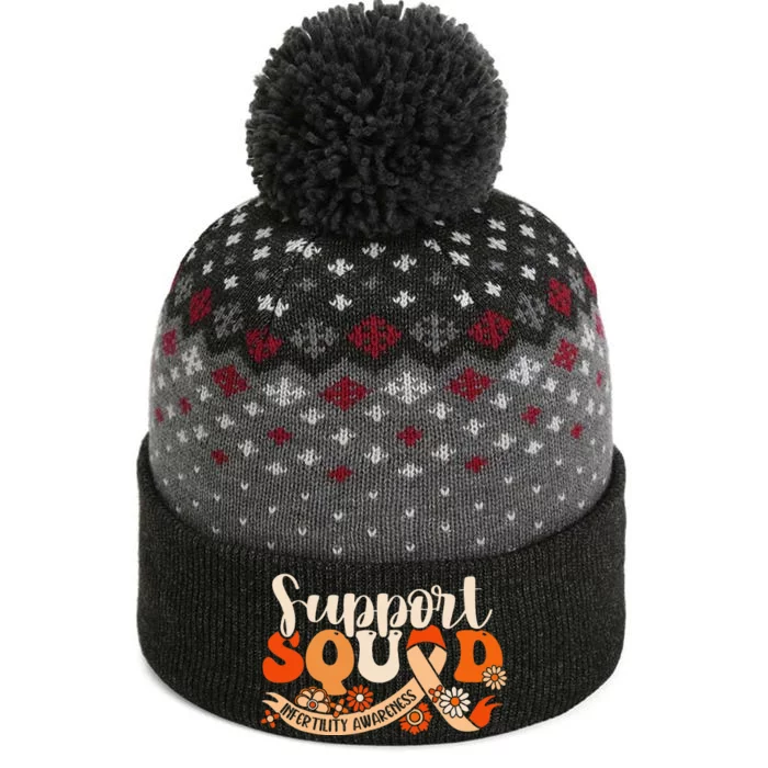 Orange Infertility Awareness Support Squad Partner Ivf Month The Baniff Cuffed Pom Beanie