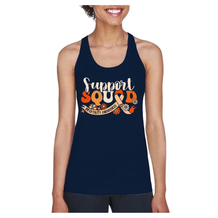 Orange Infertility Awareness Support Squad Partner Ivf Month Women's Racerback Tank