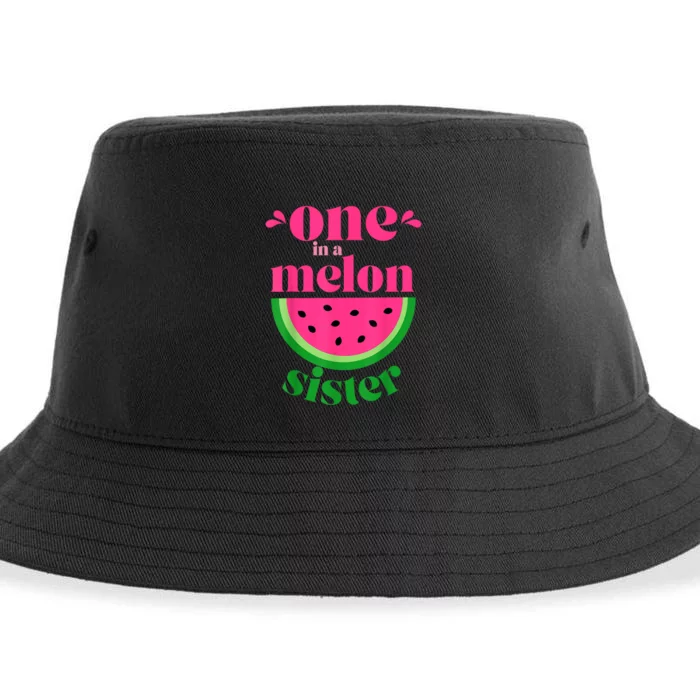 One In A Melon Sister Watermelon Party Family Matching Sustainable Bucket Hat