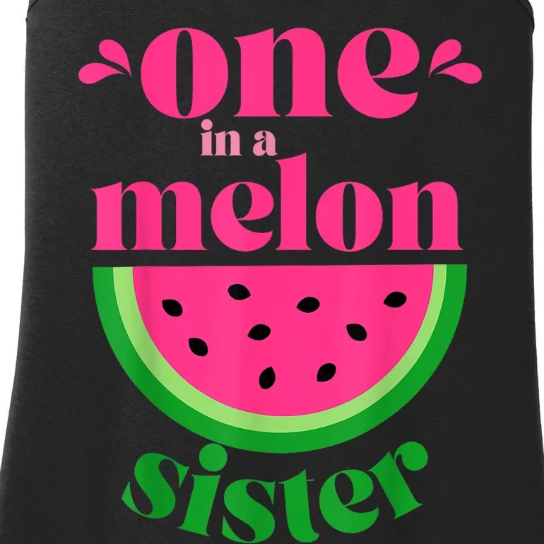 One In A Melon Sister Watermelon Party Family Matching Ladies Essential Tank