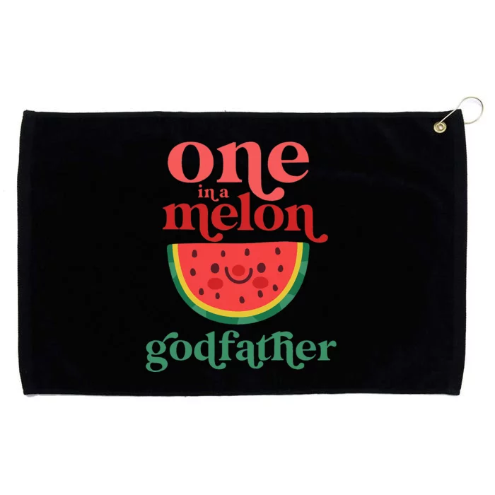 One In A Melon Godfather Cute Watermelon 1st Birthday Party Grommeted Golf Towel