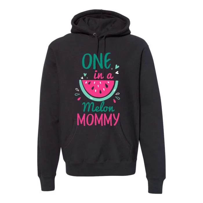 One In A Melon Mommy Watermelon Family Matching Premium Hoodie