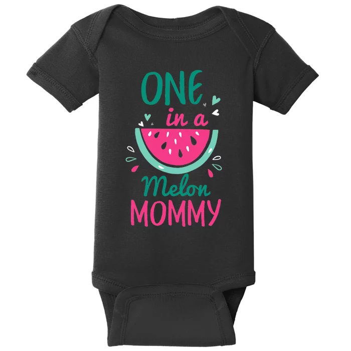 One In A Melon Mommy Watermelon Family Matching Baby Bodysuit