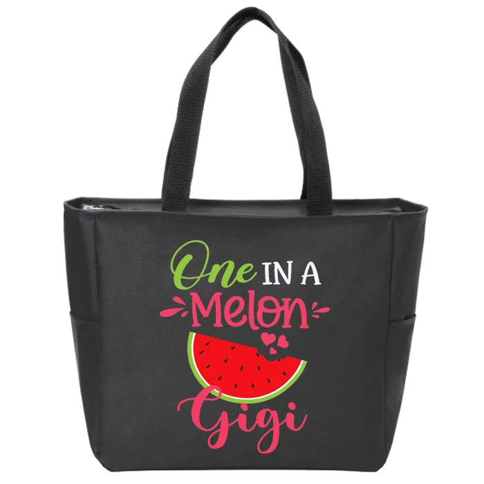 One In A Melon Gigi Watermelon Family Birthday Party Zip Tote Bag