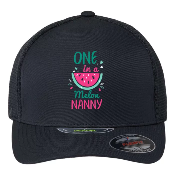 One In A Melon Nanny Watermelon Family Matching Flexfit Unipanel Trucker Cap