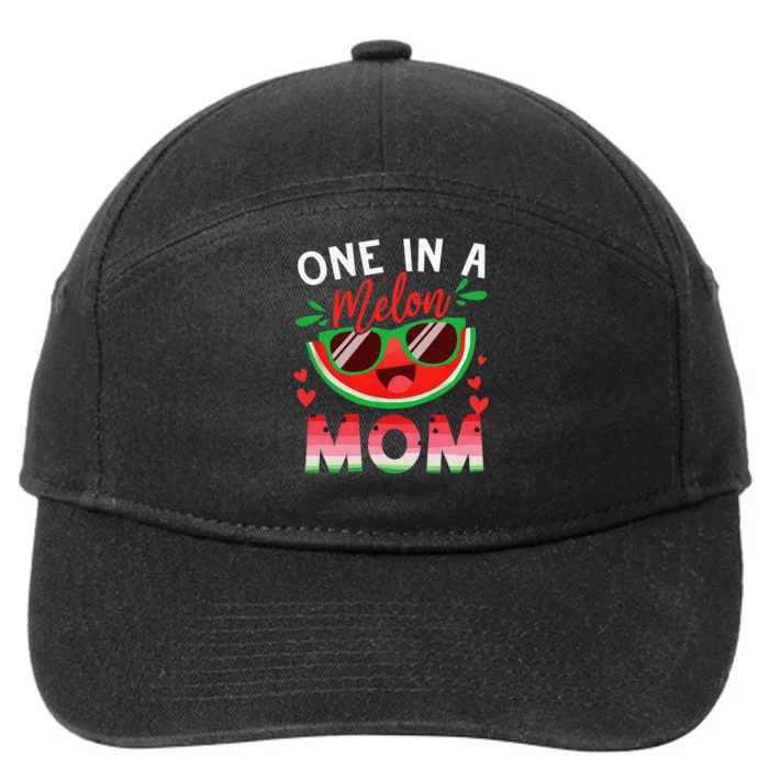 One In A Melon Mom Watermelon Family Matching 7-Panel Snapback Hat