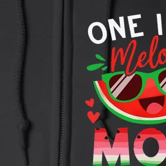 One In A Melon Mom Watermelon Family Matching Full Zip Hoodie