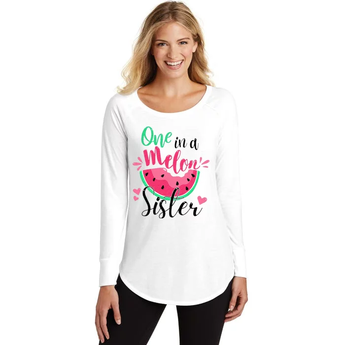 One in a Melon Sister Summer Birthday Party Matching Family Women's Perfect Tri Tunic Long Sleeve Shirt