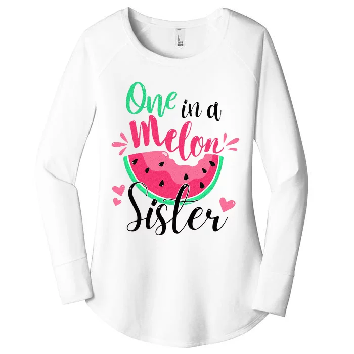 One in a Melon Sister Summer Birthday Party Matching Family Women's Perfect Tri Tunic Long Sleeve Shirt