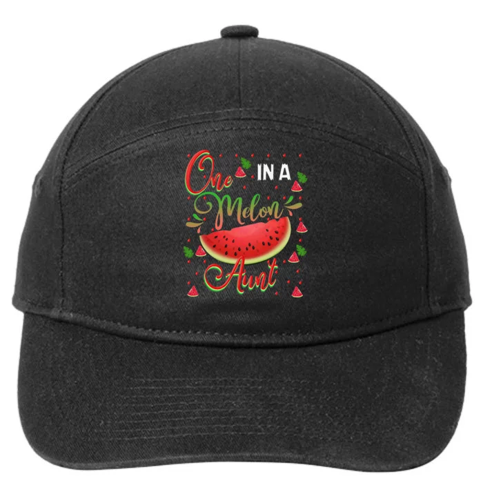 One In A Melon Aunt Watermelon Birthday Family Matching 7-Panel Snapback Hat