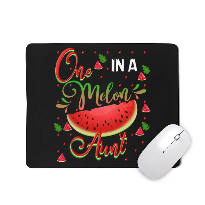 One In A Melon Aunt Watermelon Birthday Family Matching Mousepad