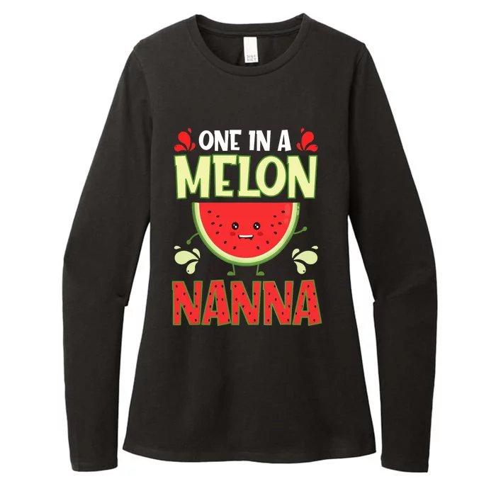 One In A Melon Nanna Funny Watermelon Family Matching Womens CVC Long Sleeve Shirt