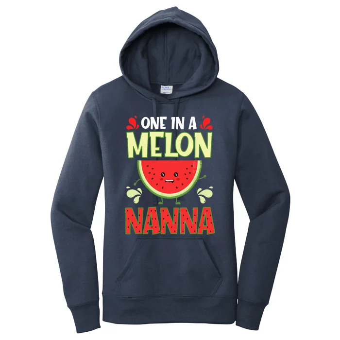 One In A Melon Nanna Funny Watermelon Family Matching Women's Pullover Hoodie