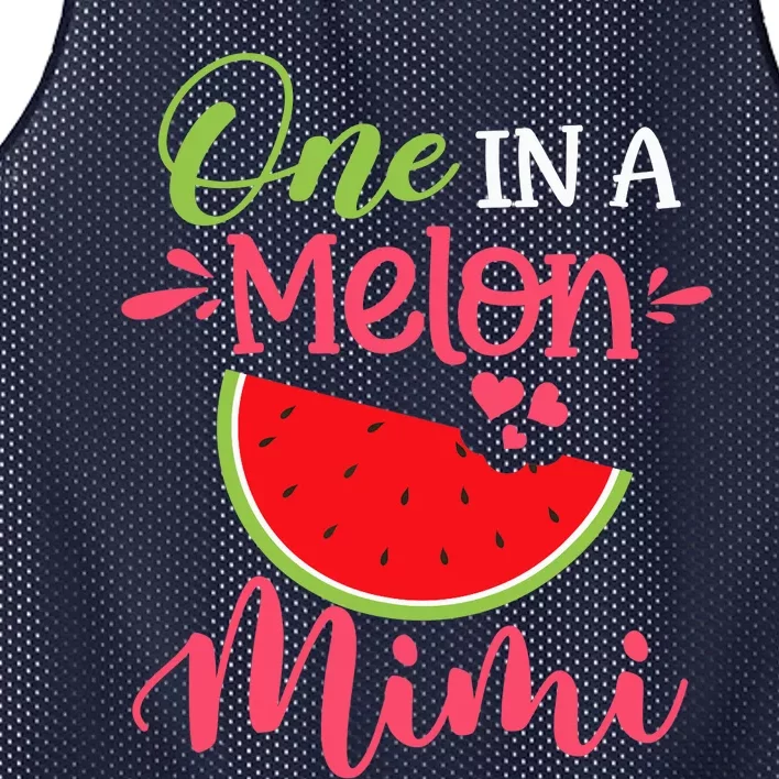 One In A Melon Mimi Watermelon Family Birthday Party Mesh Reversible Basketball Jersey Tank