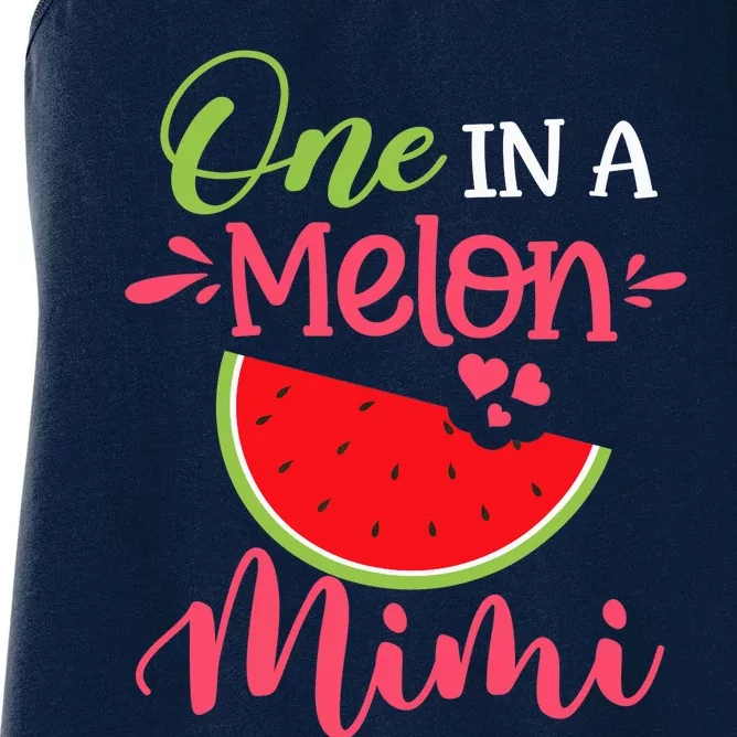 One In A Melon Mimi Watermelon Family Birthday Party Women's Racerback Tank