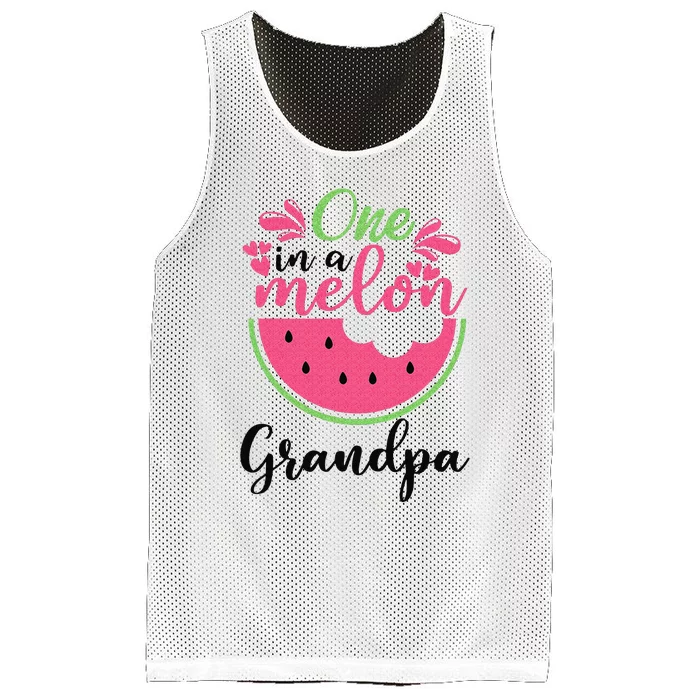 One In A Melon Grandpa Watermelon Family Birthday Party Mesh Reversible Basketball Jersey Tank