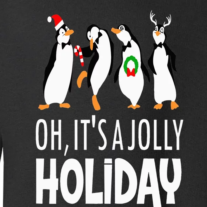 Oh It’s A Jolly a Holidays Christmas Penguin Box Santa Hat Toddler Sweatshirt