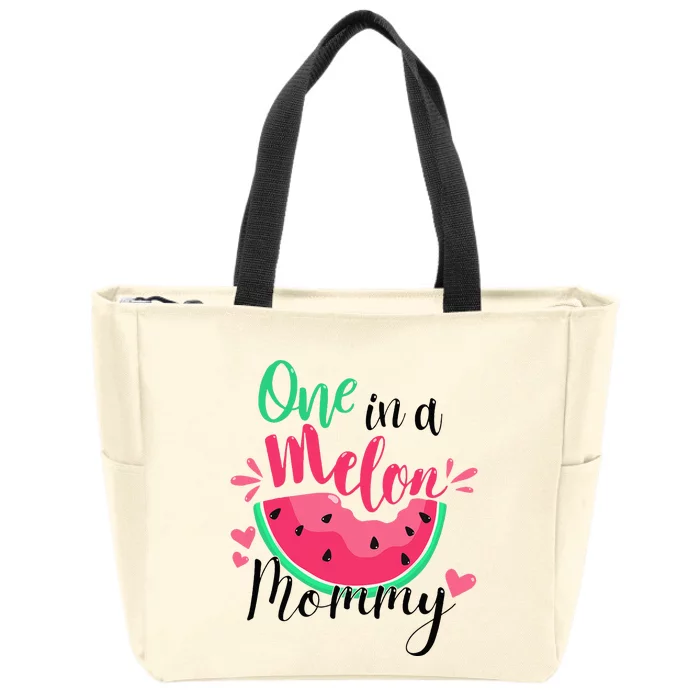 One in a Melon Mommy Summer Birthday Party Matching Family Zip Tote Bag