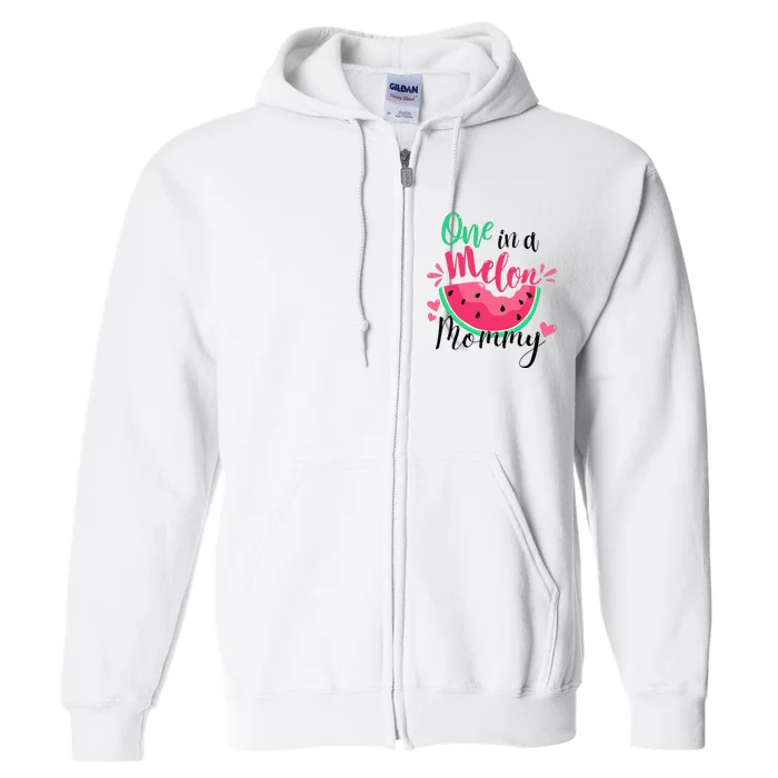 One in a Melon Mommy Summer Birthday Party Matching Family Full Zip Hoodie