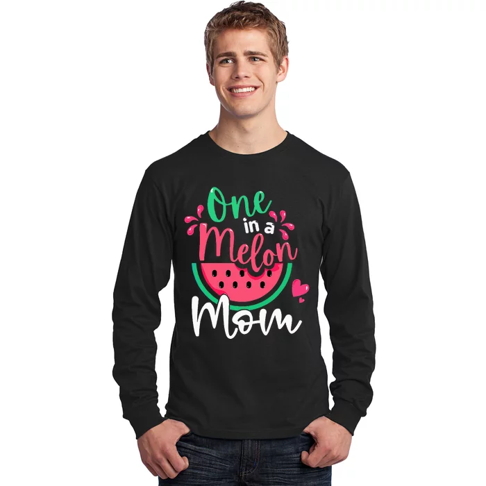 One In A Melon Mom Birthday Matching Watermelon Family Long Sleeve Shirt