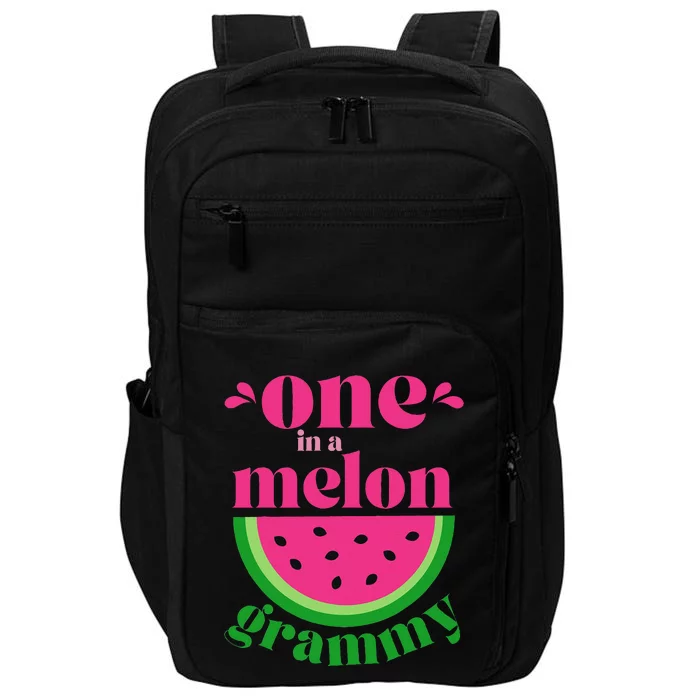 One In A Melon Grammy Watermelon Party Family Matching Impact Tech Backpack