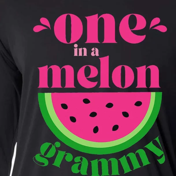 One In A Melon Grammy Watermelon Party Family Matching Cooling Performance Long Sleeve Crew