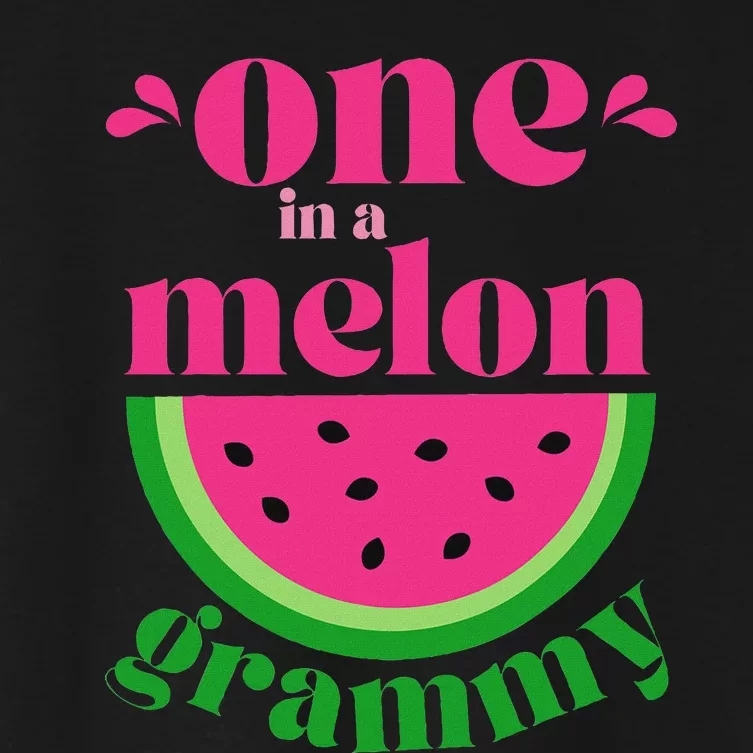 One In A Melon Grammy Watermelon Party Family Matching Women's Crop Top Tee