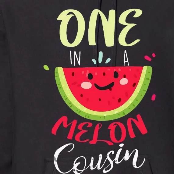 One In A Melon Cousin Fun Summer Fruit Melon Lover Premium Hoodie