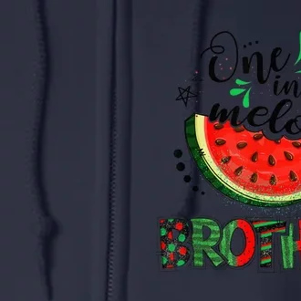 One In A Melon Brother Watermelon Family Matching Summer Full Zip Hoodie