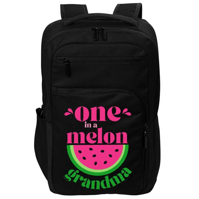 One In A Melon Grandma Watermelon Party Family Matching Impact Tech Backpack