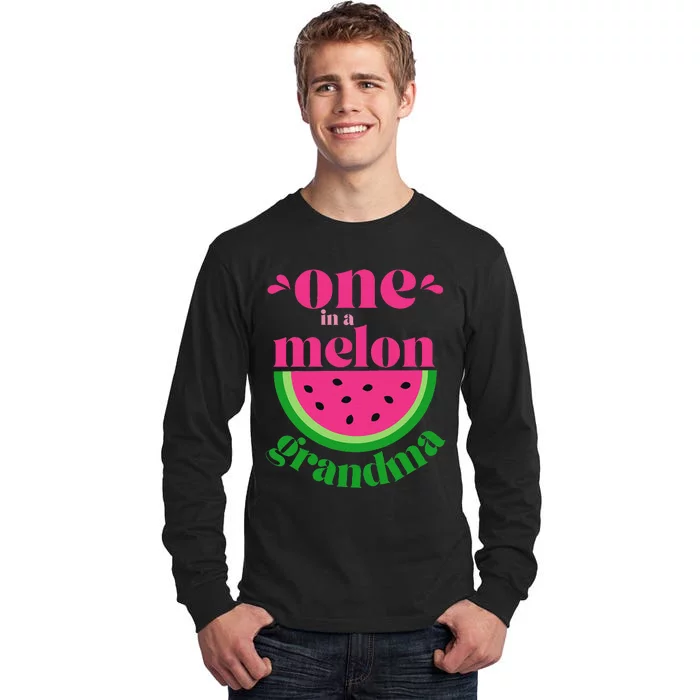 One In A Melon Grandma Watermelon Party Family Matching Tall Long Sleeve T-Shirt