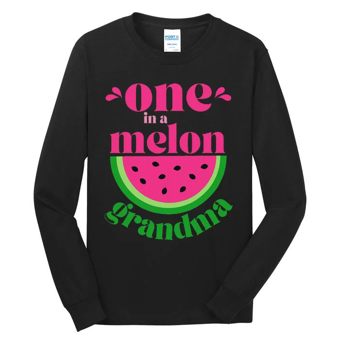 One In A Melon Grandma Watermelon Party Family Matching Tall Long Sleeve T-Shirt