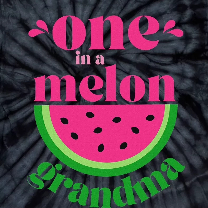 One In A Melon Grandma Watermelon Party Family Matching Tie-Dye T-Shirt