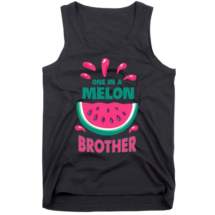 One In A Melon Brother Watermelon Funny Family Matching Tank Top