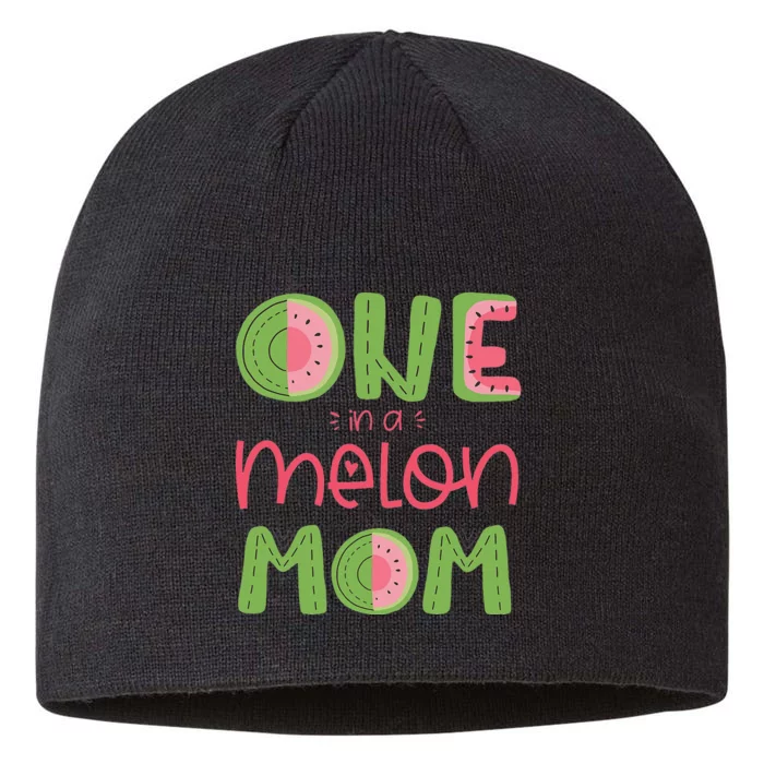 One In A Melon Mom Cute Watermelon First Birthday 8 1/2in Sustainable Knit Beanie