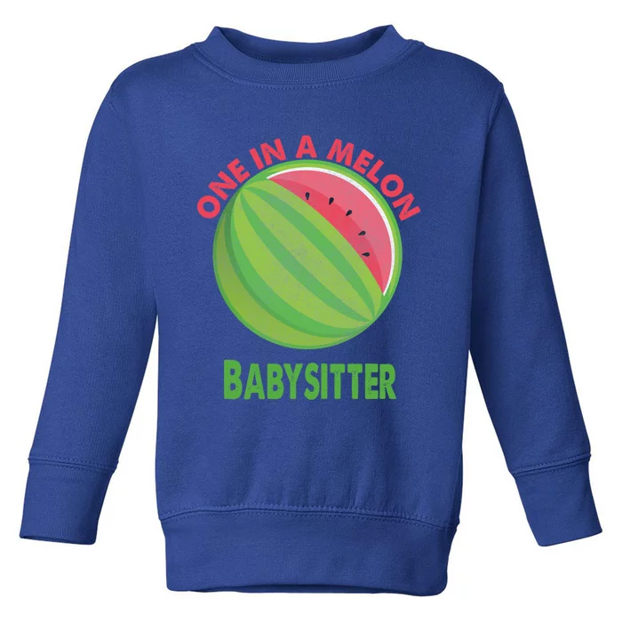 One In A Melon Sitter Watermelon Retiret Cute Gift Toddler Sweatshirt