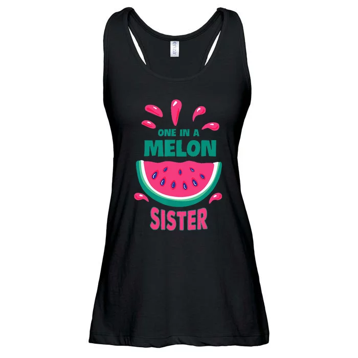 One In A Melon Sister Watermelon Funny Family Matching Ladies Essential Flowy Tank